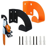 support murailles outils acier robuste jardin scie sécateur pelle orange noir perforations utilitaire