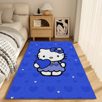 tapis sol enfantin hello kitty motif coeur chambre moderne rouge bleu rose suede