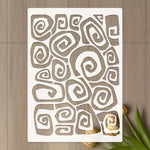 stencil géométrique moderne spirales pochoirs peinture murale coloriage scrapbooking décoration artistique tableaux muraux