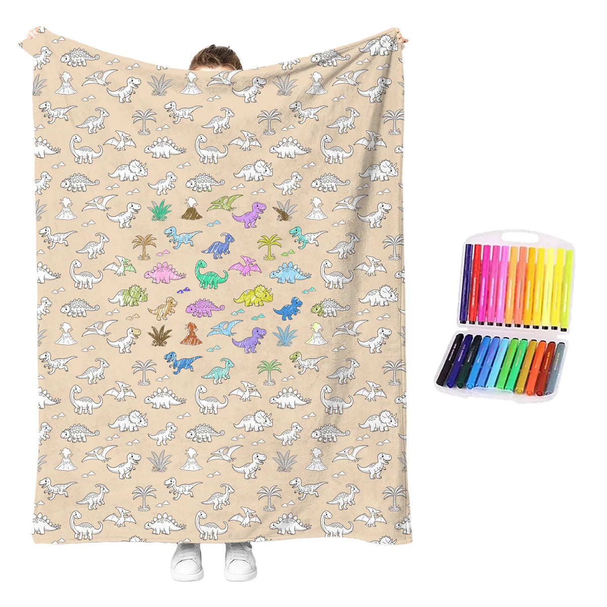 couverture colorier enfants motifs noël animaux crayons couleur texture douce moderne multicolore blanc gris