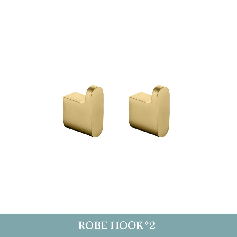 accessoires salle bain doré moderne porte serviettes fixations murales ensemble quincaillerie