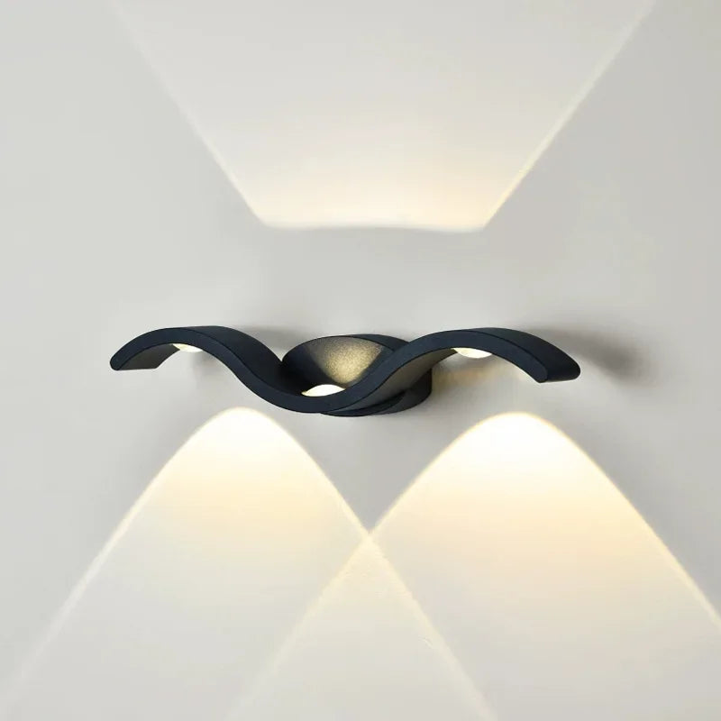 applique murale moderne led noir blanc éclairage quotidien ip65 extérieur étanche fixée mur trois
