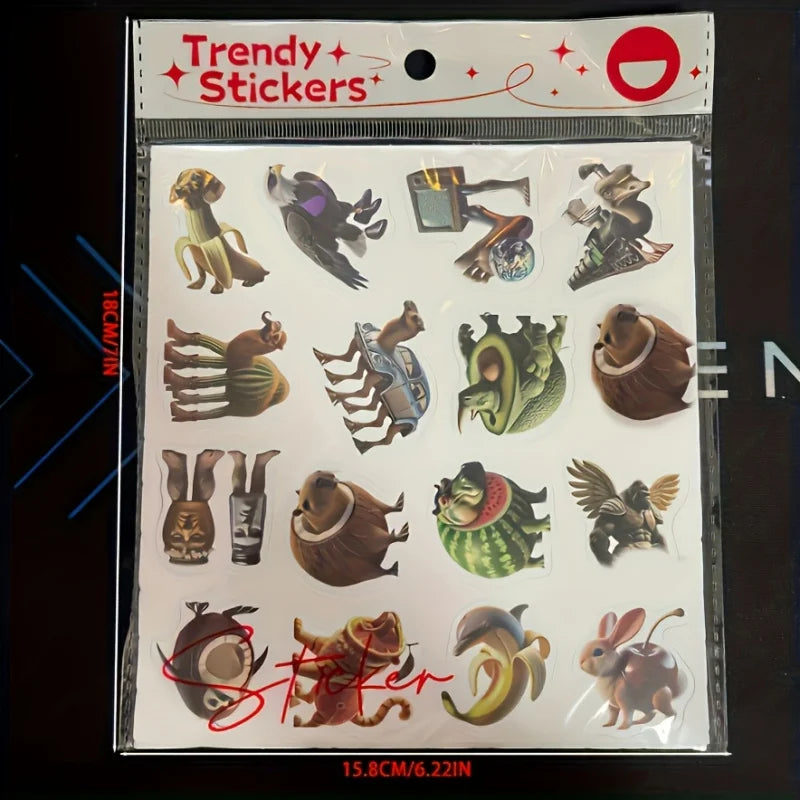 sticker adhésif cartoon animal fruit variés opaques fantasy jeunesse