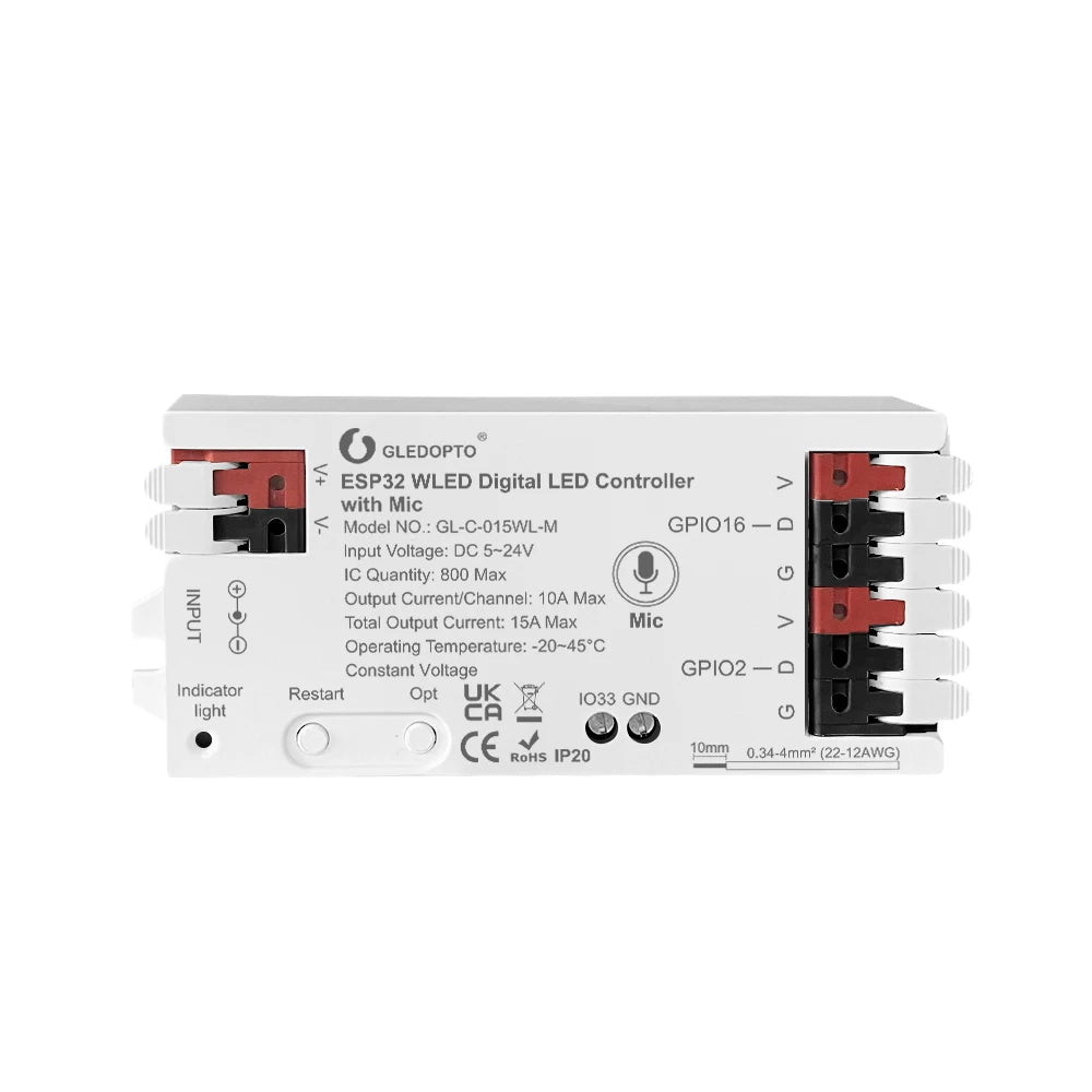 ruban led multicolore moderne controle esp32 wled app 12v 240w 30m wlan alexa