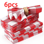 serviettes carreaux rose blanc rouge orange jaune beige clips métalliques table restaurant pack six