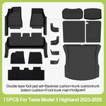 tapis sol voiture tesla model noir rayures horizontales moderne clips protection pieds