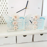 cadre photo moderne rose lys papillons transparent décoration maison photo noir rouge bleu
