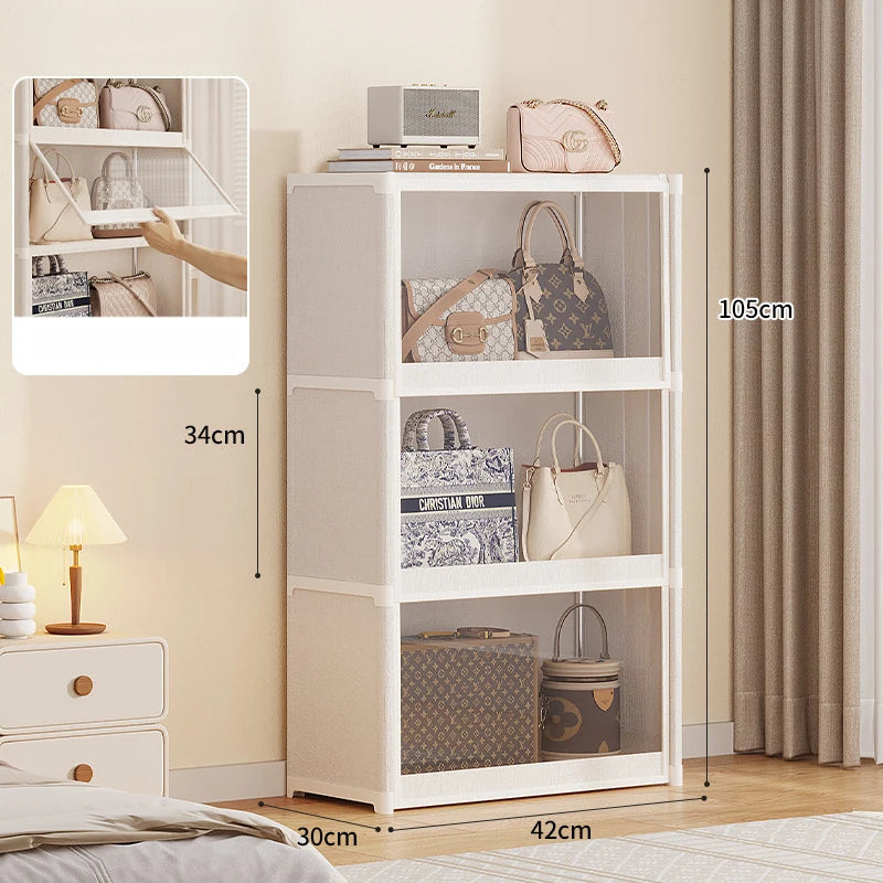 étagère bagages moderne acier inoxydable blanc anti poussière niveaux 42 cm