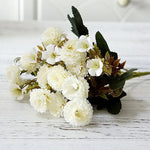 bouquet fleurs artificielles soie mariage décoration maison extérieur blanc rose vert classique