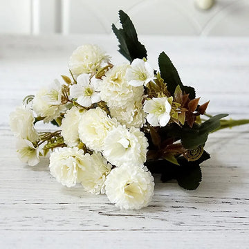 bouquet fleurs artificielles soie mariage décoration maison extérieur blanc rose vert classique
