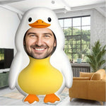 masque photo canard stylisé blanc jaune orange amovible lavable cartoon