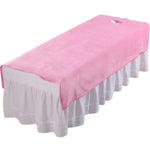couvre lit massage velours gris blanc rose marron clair doux moderne 80x200cm 120x200cm
