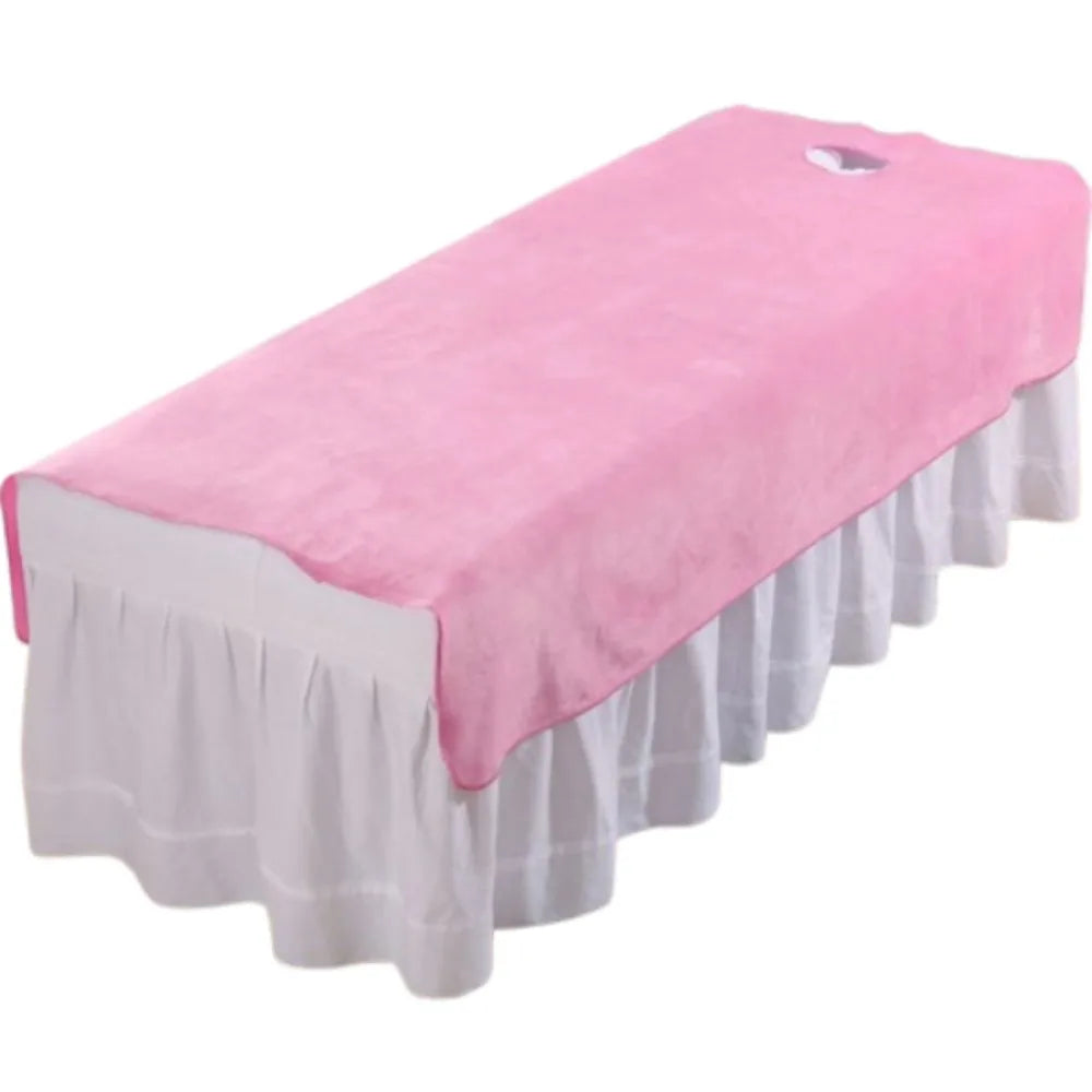couvre lit massage velours gris blanc rose marron clair doux moderne 80x200cm 120x200cm