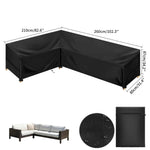 housse meubles extérieurs polyester imperméable noire moderne élastiques ajustables rectangle lshape rond