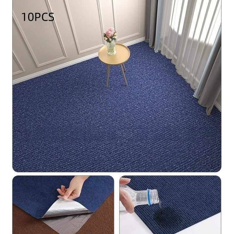 tapis autocollants 30x30cm gris marron carreaux géométriques moderne insonorisants intérieur chambre salon