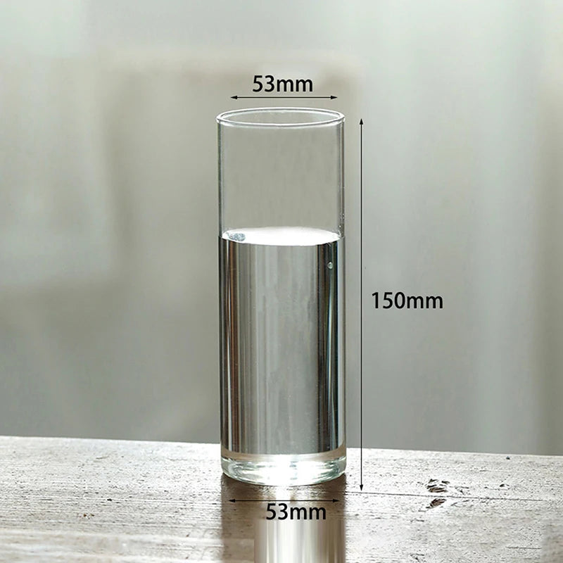 vase verre transparent moderne base bois fleurs artificielles inclusion chambre