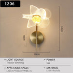 lampe murale moderne or blanc translucide forme fleur éclairage cuisine salle manger