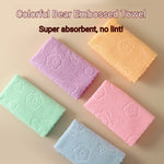 serviettes microfibre ourson imprimé rose vert bleu orange absorbantes douces modernes multipurpose cuisine bain