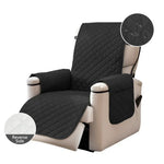 housse fauteuil inclinable noir beige quilté moderne boucles métalliques poche polyestère nettoyage sec automne