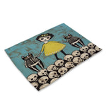 serviettes table illustration animale bleu vert moderne 30x40cm respectueux environnement