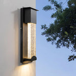 applique murale led moderne noire transparente éclairage induction verre trempé fixations oeilletsextérieur