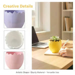 cache pot moderne imprimé 3d rose bleu violet jaune motifs colorés texture mat