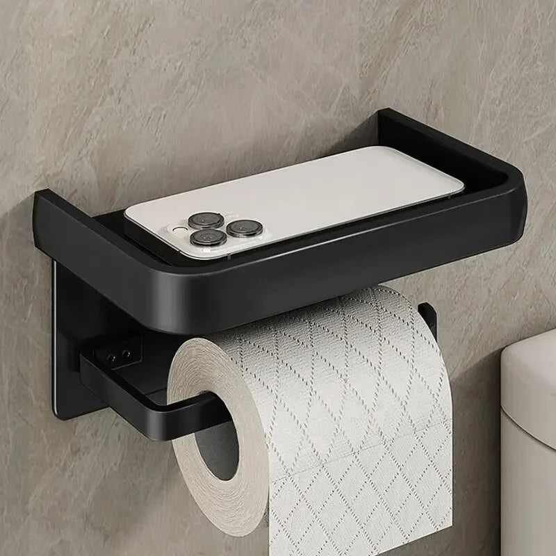 porte serviettes moderne adhésif papier toilette boîte serviettes lingettes aluminium noir