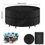 housse meubles extérieurs polyester imperméable noire moderne élastiques ajustables rectangle lshape rond