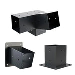 connecteurs métalliques industriels noir fixation poteaux bois équerre support utilitaireextérieur bricolagejardin