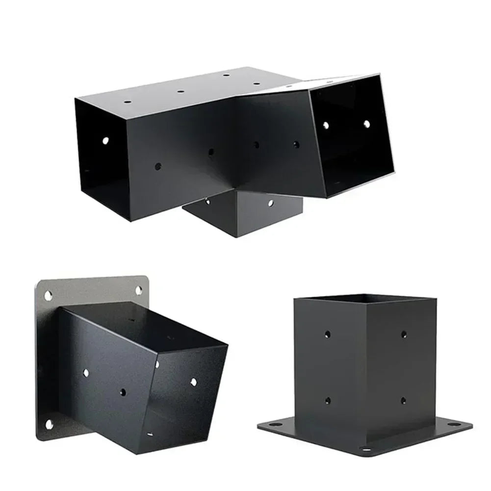 connecteurs métalliques industriels noir fixation poteaux bois équerre support utilitaireextérieur bricolagejardin