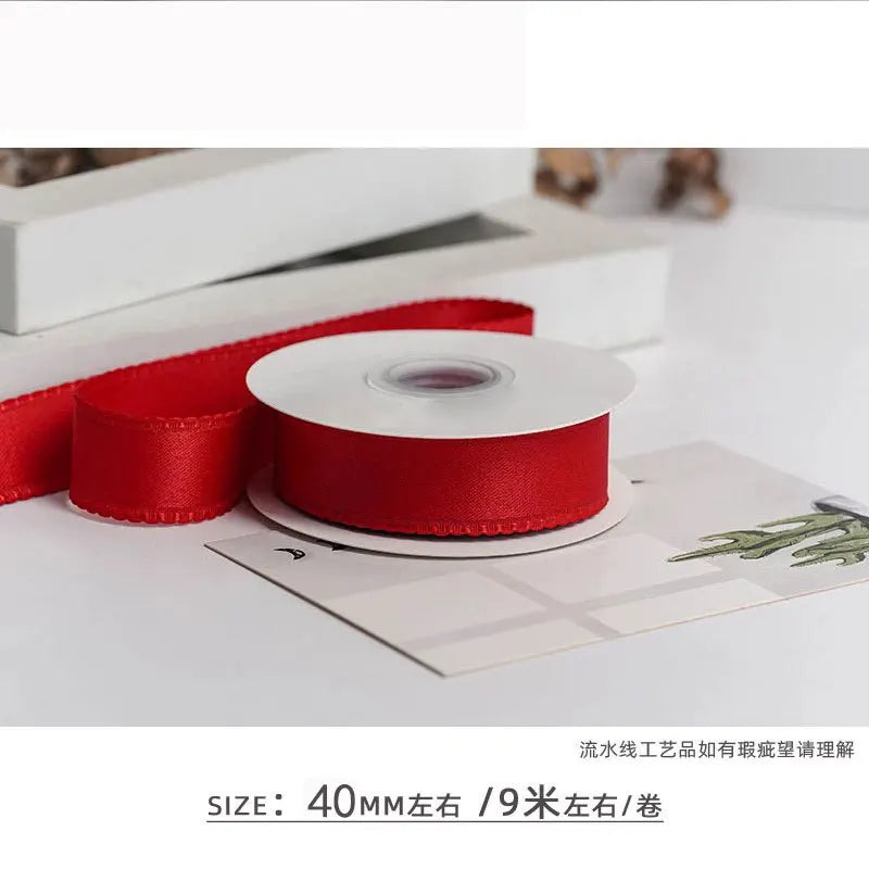 rubans polyester bords dentelés 4cm 10yards couleurs unies élégants décoration emballage cadeau mariage