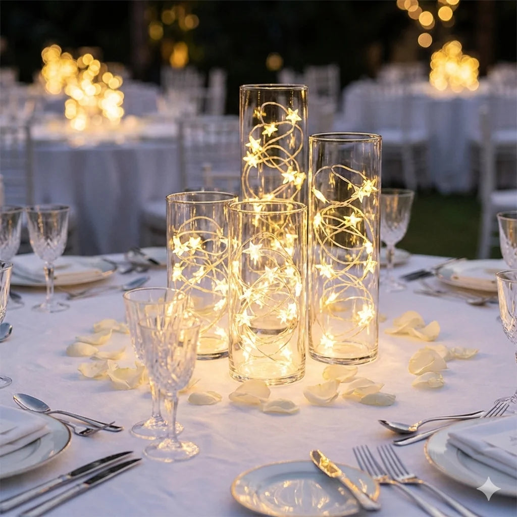 guirlande lumineuse étoiles blanc chaud 20leds 40leds moderne autoalimentée noel mariage festif chambre coucher