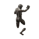 statue résine gris métallisé texture granuleuse art contemporain pieds détachables adhésif décoration intérieure abstraite