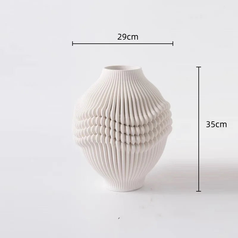vase céramique moderne blanc texture tissée décoration intérieure plié