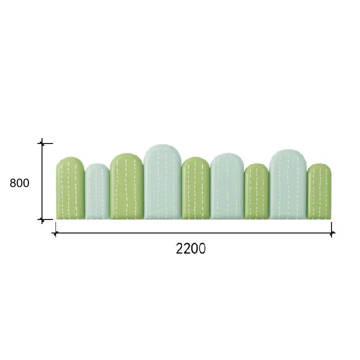 tête lit moderne motif feuilles verte gris chambre enfant décoration bois acajou ornemental intérieur
