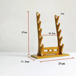 support épées bois moderne minimaliste noir brun clair katana sabres rack display salon