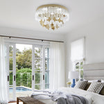 lustre moderne doré cristal papillons transparent led salon chambre éclairage contemporain facile