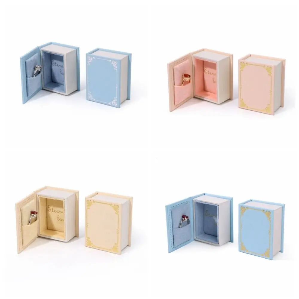 boîtes bijoux bleu clair rose pâle motifs floraux velours doux classique vintage rangement anneaux
