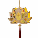 lampe décorative artisanale lapins dessins animés motifs floraux cordelette pompon opaques multicolores fête anniversaire