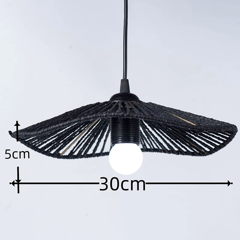 suspension lumineuse moderne tissée noir beige ampoule câble artisanal opacité chambre salon