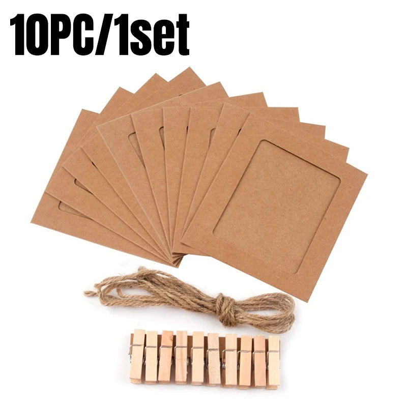 cadres photo bohèmes papier colorés pinces corde jute scrapbooking décoration maison festive
