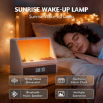 lampe réveil sunrise blanc écran digital sons lumière douce chambre coucher