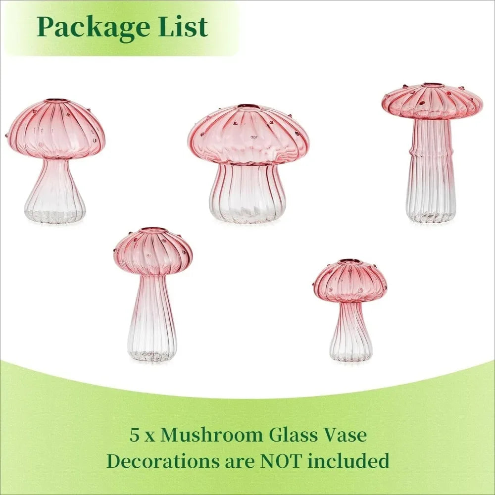 vases champignons rose moderne rayures verticales transparents décoration intérieure minimaliste