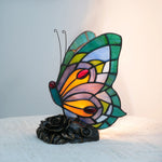 lampe poser moderne papillon verre coloré art deco multiple couleurs interrupteur câble daluminium