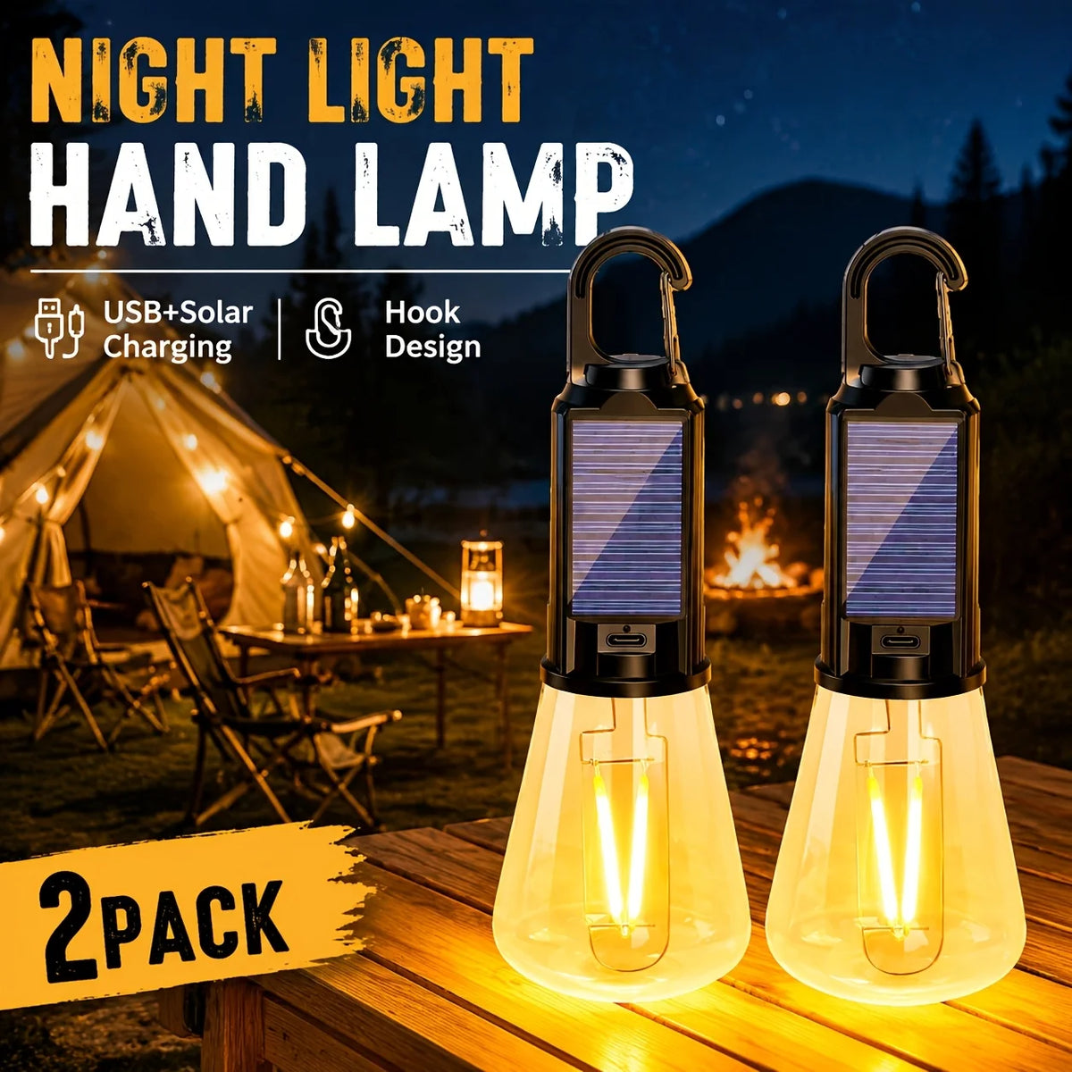 lampe poche led rechargeable solaire transparente moderne portable crochets usb panneau solaire