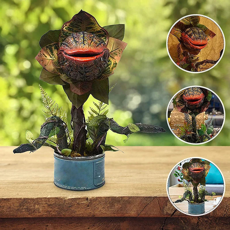 plante artificielle decorative fleur moderne Audrey II cinema vert marron rouge jaune bleu textures