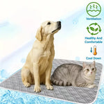 tapis refroidissement animal polyester bleu clair quilté moderne antidérapant taille xl washable