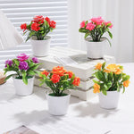décoration intérieure moderne fleurs artificielles pots blancs feuilles vertes minimaliste exposition chambre fête