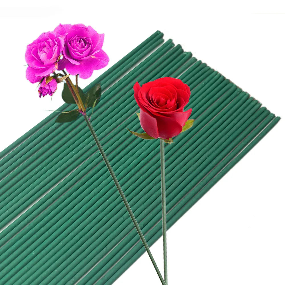 tiges artificielles fleurs vertes roses décor maison anniversaire mariage fêtes intérieures 10pcs