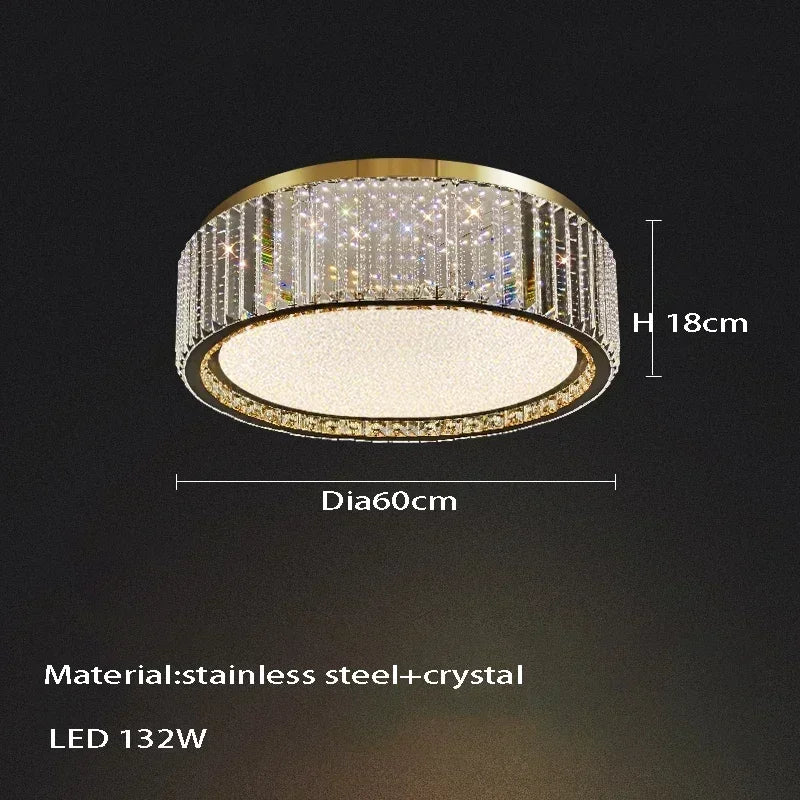 plafonnier moderne élégant or blanc strass brillant lumiere remote dimmable 4200K 3000K 6000K